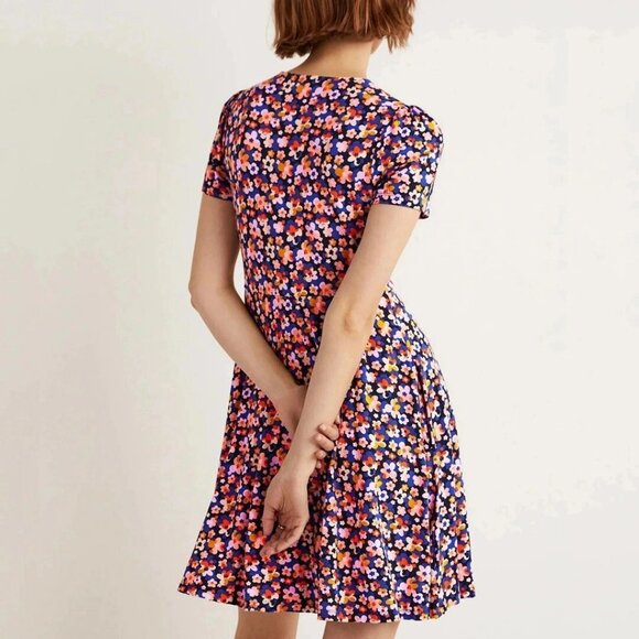Boden Petite Jersey Floral A Line Dress Blue Size 6P - Picture 13 of 13